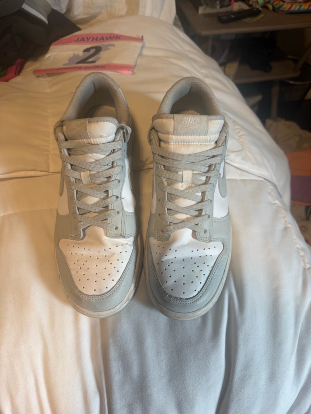 Nike Low-Top Sneakers in White and Light Gray Suede